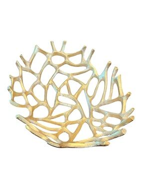 Golden Sculptural Coral Decorative Bowl